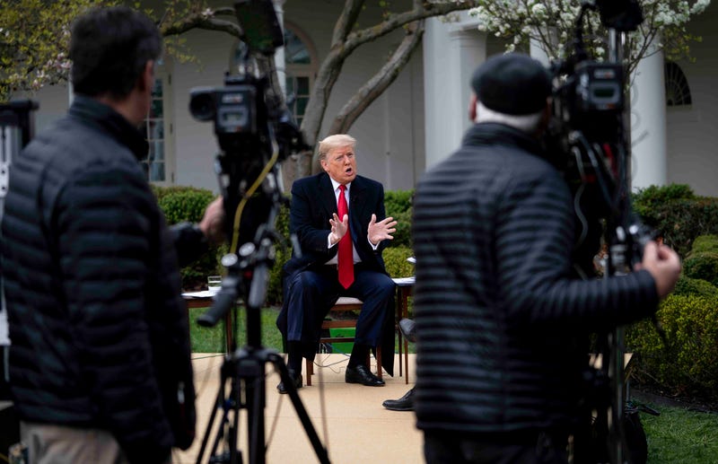 President Donald Trump as he participates in a Fox News Virtual Town Hall with Anchor Bill Hemmer, in the Rose Garden of the White House Tuesday, March, 24, 2020.