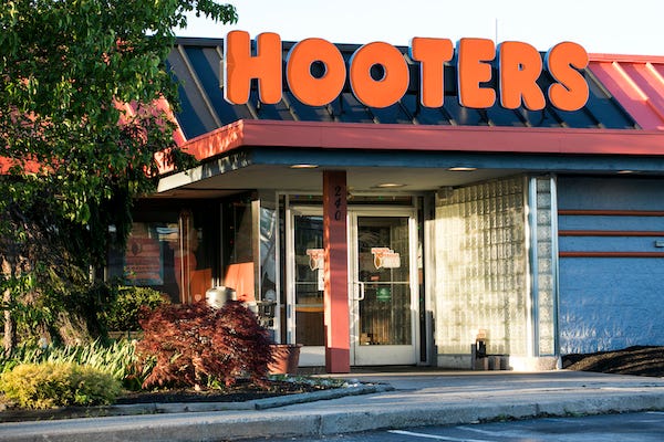 Sign outside a Hooters restaurant