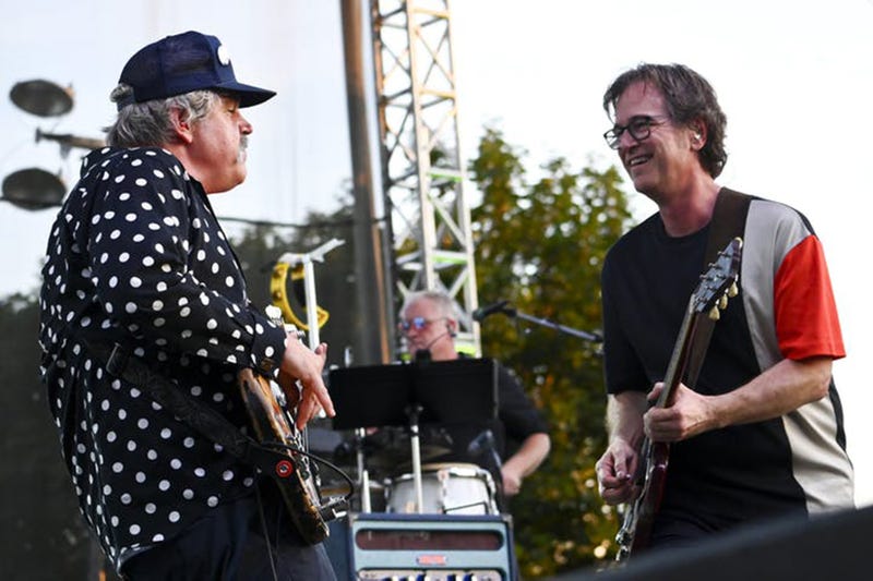 Semisonic bassist John Munson and frontman Dan Wilson at Minneapolis' Basilica Block Party.