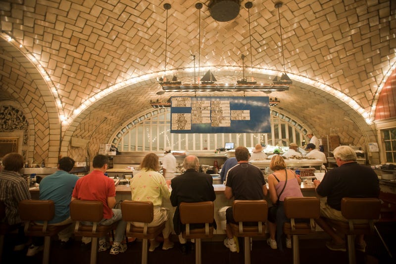 File photo: Diners in the famous Grand Central Oyster Bar in Grand Central Terminal in New York enjoy their oysters and other shellfish in September 2010