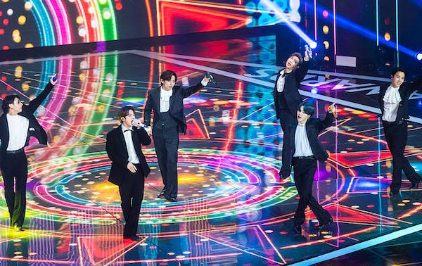  South Korean K-Pop boys group BTS, attend a photo call for The Fact Music Awards