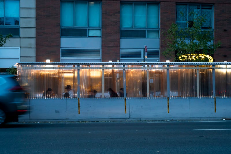 A restaurant in the Chelsea neighborhood of New York welcomes diners to outdoor dining on Sunday, December 13, 2020.