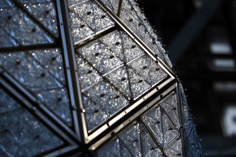 A view of the the Times Square New Year’s Eve ball, a 12ft diameter, 11,875lbs geodesic sphere covered in Waterford crystal triangles, New York, NY, December 27, 2020.