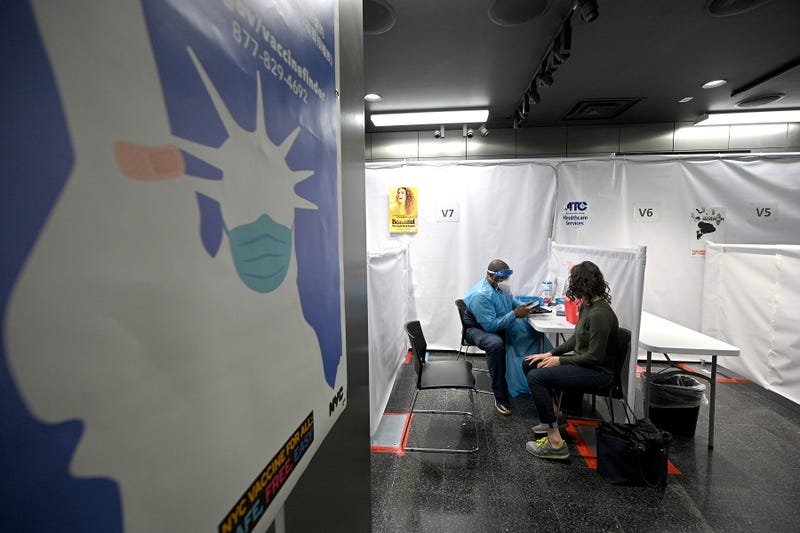 File photo: A Pfizer-BioNTech COVID-19 vaccination site at the former NFL Experience store located in Times Square