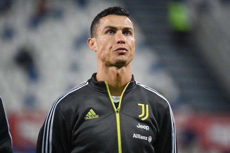 Cristiano Ronaldo standing before game, 2021