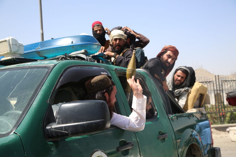 Afghan Taliban fighters are seen in Kabul, Afghanistan