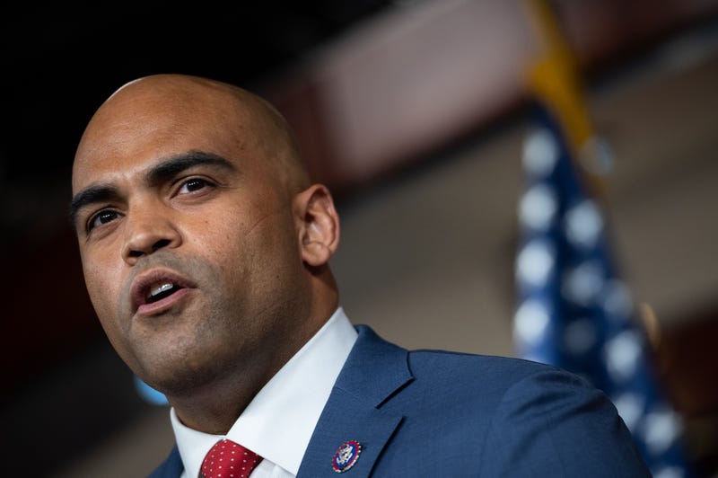 Representative Colin Allred (D-TX) speaks to media with members of the Congressional Black Caucus during a press conference on voting rights legislation and reforming the filibuster at the U.S. Capitol, in Washington, D.C., on Wednesday, January 12, 2022.