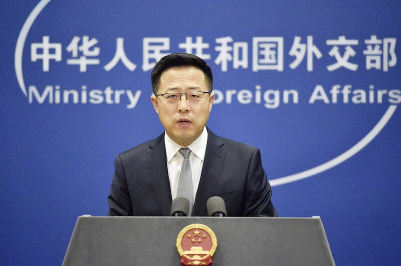 Chinese Foreign Ministry spokesman Zhao Lijian attends a press conference in Beijing on Jan. 18, 2022