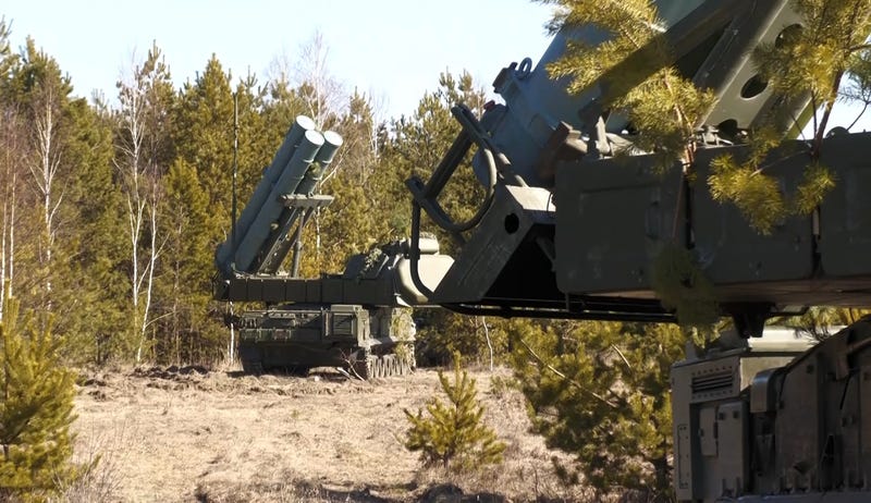 A Russian Army Buk-M3 surface-to-air missile system in the Chernihiv region this month