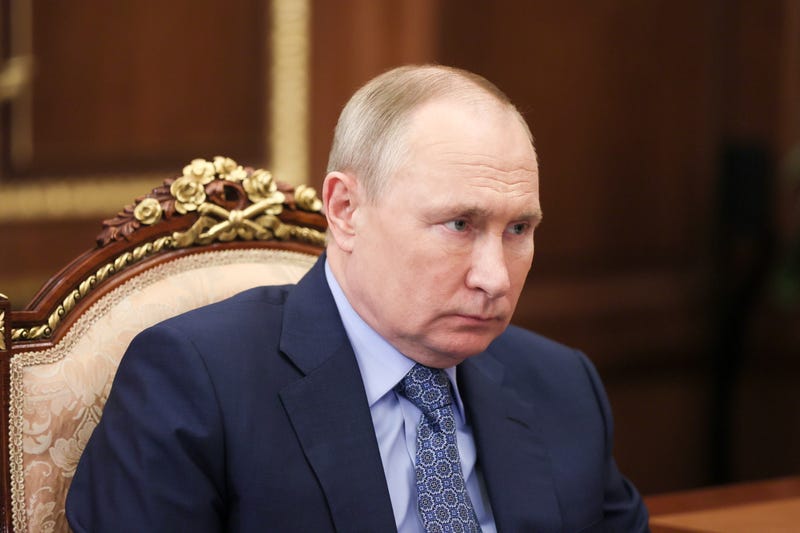 Russian President Vladimir Putin at the Kremlin in Moscow on March 30, 2022