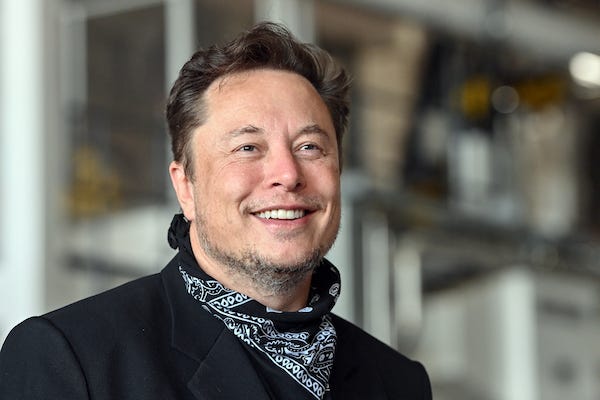 Elon Musk, Tesla CEO, stands during a press event at the Tesla Gigafactory