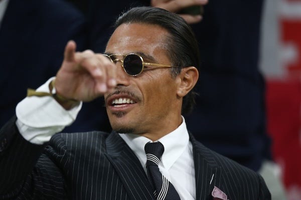 “Salt Bae” Nusret Gökçe at the AC Milan vs Napoli soccer match