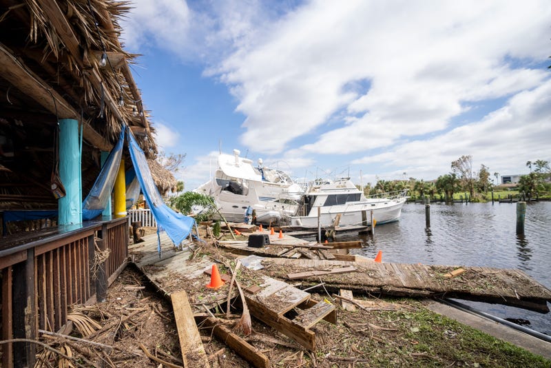 FORT MYERS, Oct. 1, 2022 (Xinhua) -- Photo taken on Sept. 29, 2022 shows the aftermath of hurricane Ian in Fort Myers, Florida, the United States. Ian made landfall as a Category 1 hurricane on the coast of the southeastern U.S. state of South Carolina on Friday afternoon with maximum sustained winds of 140 kilometers per hour. Florida Emergency Management Director Kevin Guthrie told reporters on Friday that there have been 21 deaths reported so far in the state due to Hurricane Ian.