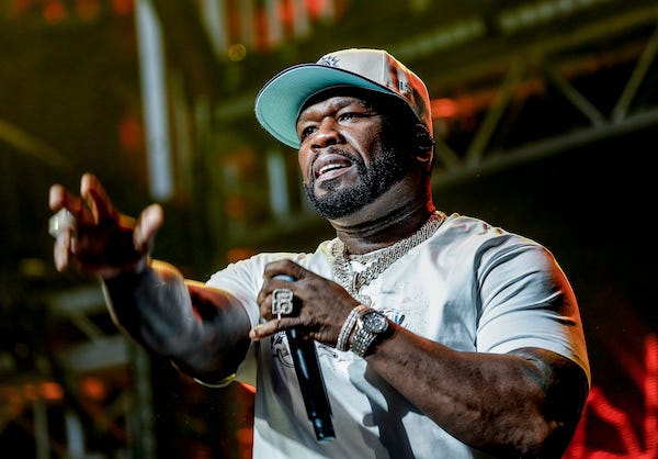 Curtis "50 Cent" Jackson performs on stage during his concert at the Barclaycard Arena
