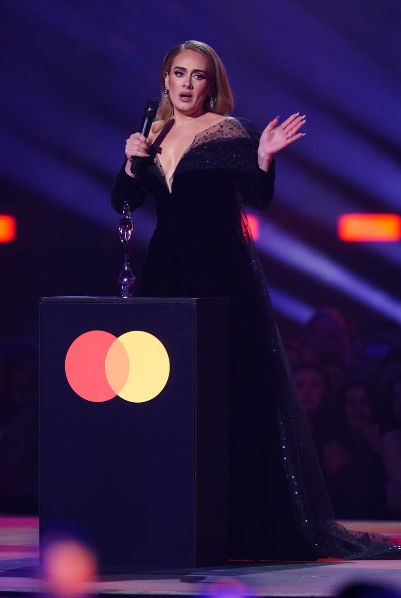 dele wins song of the year during the Brit Awards 2022.