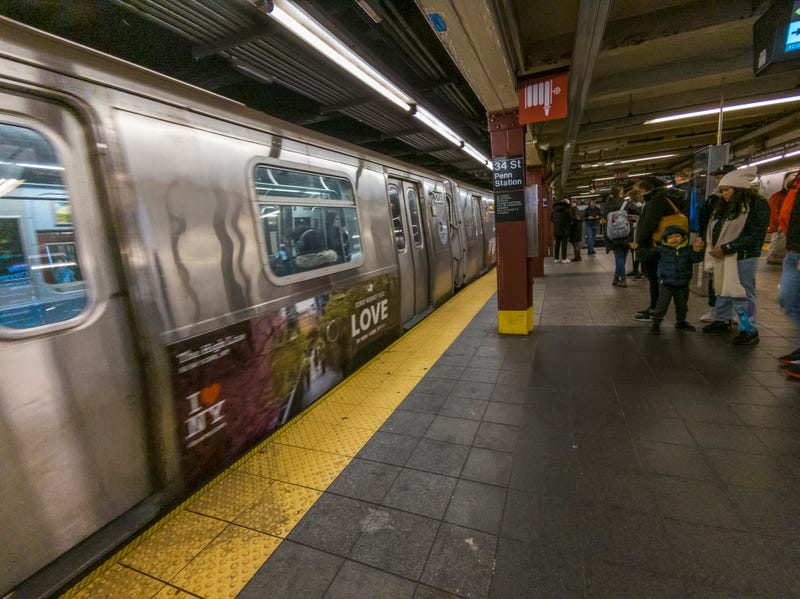 C train arrives at 34 St-Penn Station subway station in New York on Sunday, January 29, 2023.
