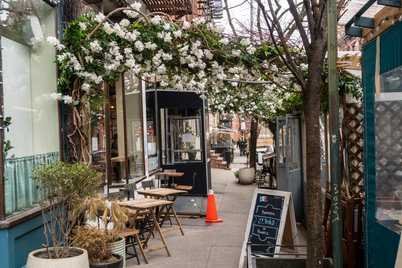 Dining sheds in Greenwich Village on Feb. 7, 2023