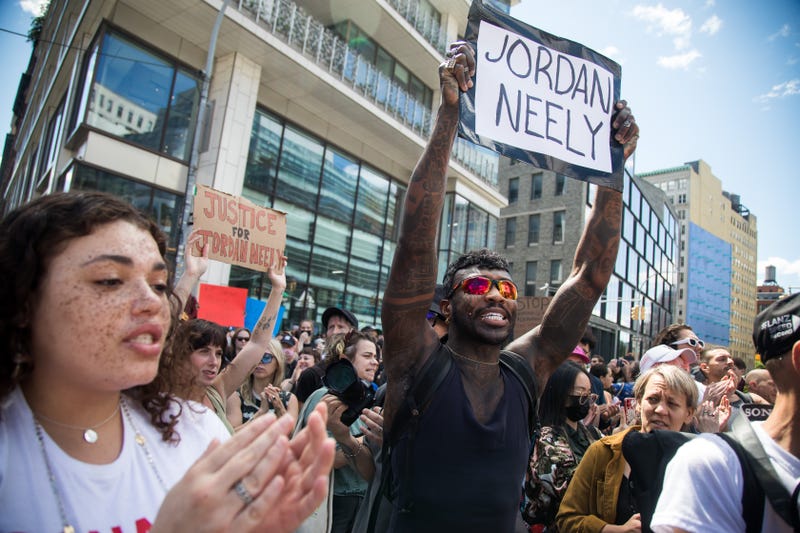Protesters demonstrate in Manhattan on May 6, 2023, over the killing of Jordan Neely