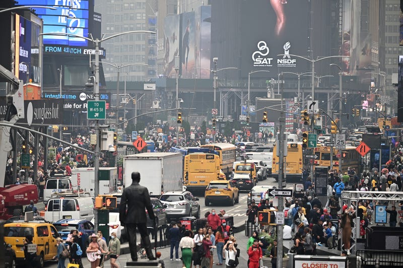 Even an unprecedented wildfire smoke event didn't stop throngs of visitors from filling Times Square last week