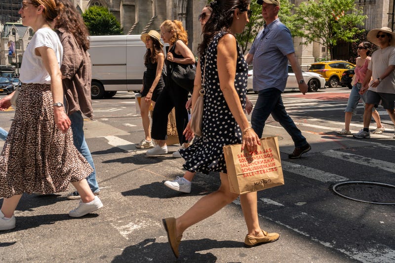 Crowds in Midtown Manhattan is seen on Thursday, July 6, 2023. (Photo by Richard B. Levine)