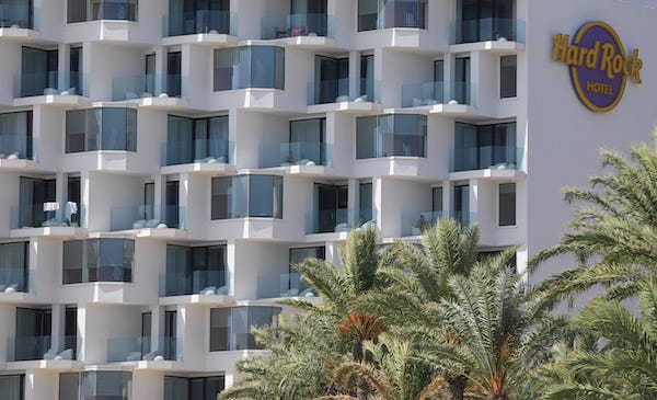 Hard Rock Hotel Ibiza is located on Platja d'en Bossa beach