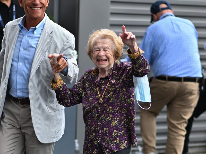 Ruth Westheimer walking on the Blue Carpet at the 2023 US Open tennis tournament in Queens