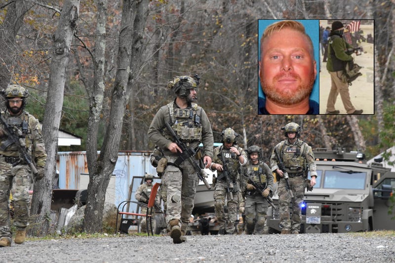 Gregory Yetman (inset) surrendered Friday following a two-day manhunt in New Jersey that included the FBI and local police