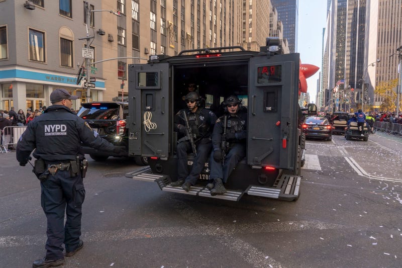 NYPD counterterrorism officers at the Macy's Thanksgiving Day Parade on Nov. 23, 2023