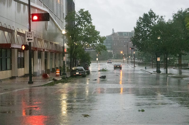 This photo taken on May 16, 2024 shows a street after storm in Houston, Texas.