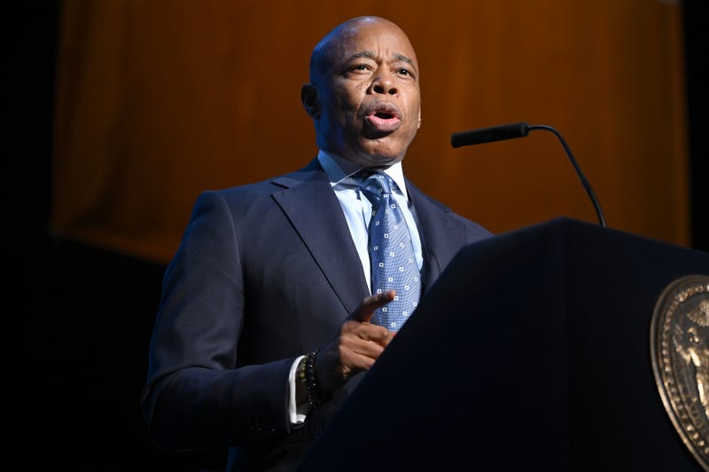 Mayor Eric Adams speaks during his 2025 State of the City Address at the Apollo Theater on January 9, 2025