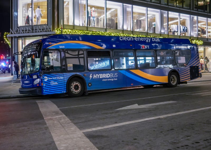 File photo: An MTA bus is seen in Manhattan in January