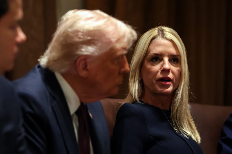 US Attorney General Pam Bondi speaks during a meeting with President Donald Trump and members of his Cabinet in the Cabinet Room at the White House in Washington, D.C. on March 24, 2025.