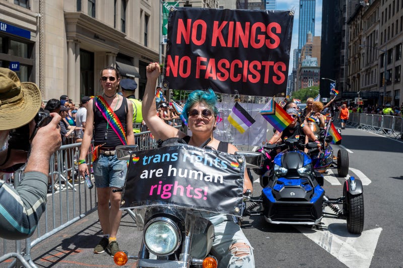 Members of the Empire City MC NYC participate in the annual New York City Pride Parade on June 29, 2025