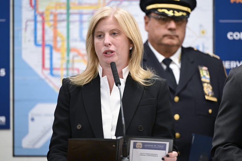 NYPD Commissioner Jessica Tisch speaks during a press conference on Oct. 10, 2025