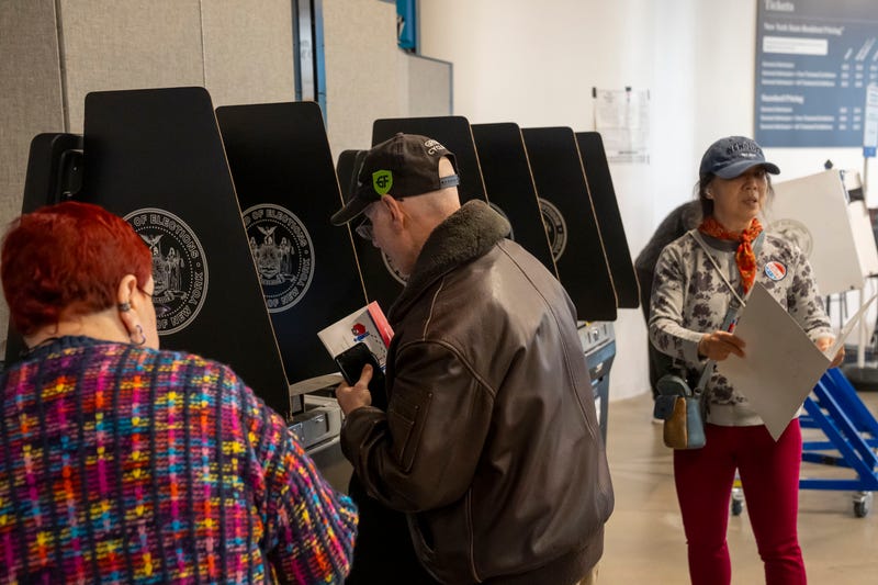 Voters cast ballots on the Upper West Side on the first day of early voting, Oct. 25, 2025