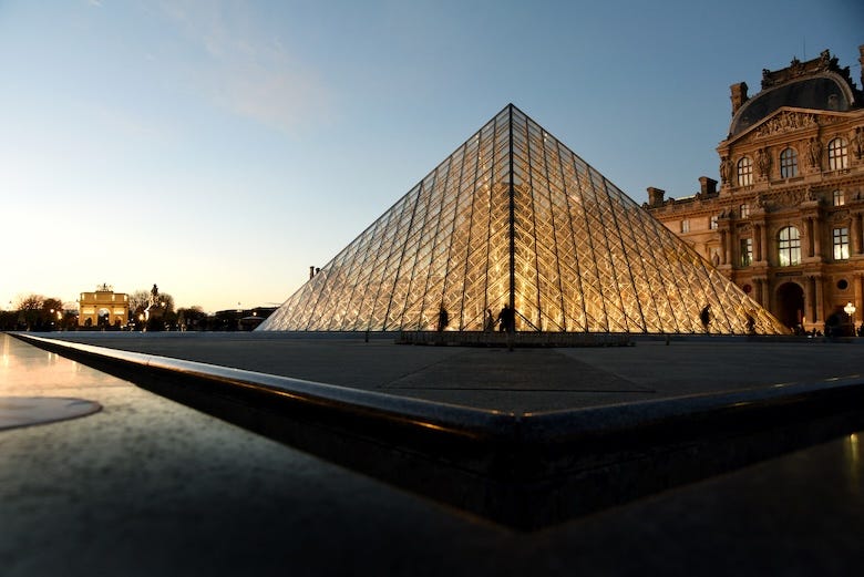 Louvre Museum Illustration in Paris, France on October 31, 2025