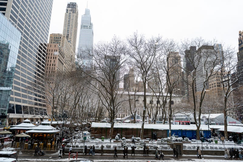 A Canadian tourist was stabbed while tying his shoe in an unprovoked attack near Bryant Park on Monday evening, sources said