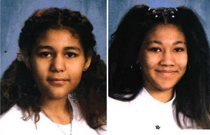missing teenagers Kylayonia Hendrix, left, and Viola Hendrix