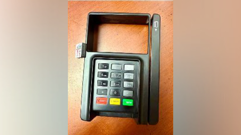 An example of a skimming device. This skimmer was removed from a 7-Eleven in Glenside, Montgomery County, back in March.