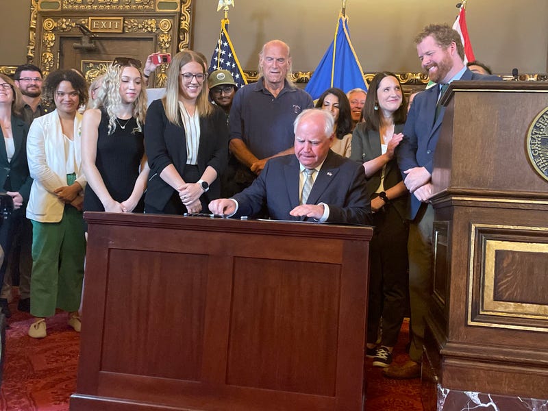 Minnesota Gov. Tim Walz legalizing recreational marijuana usage.