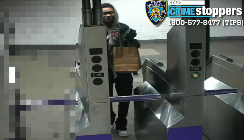 A suspect is wanted for stabbing another subway rider in the eye during a fight at a Manhattan station early Saturday morning.