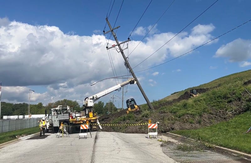 landfill mess on road