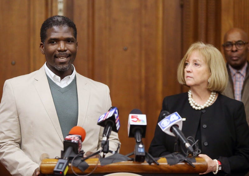 St. Louis Mayor Lyda Krewson along with Dr. Fredrick Echols, Director of the City of St. Louis Department of Health