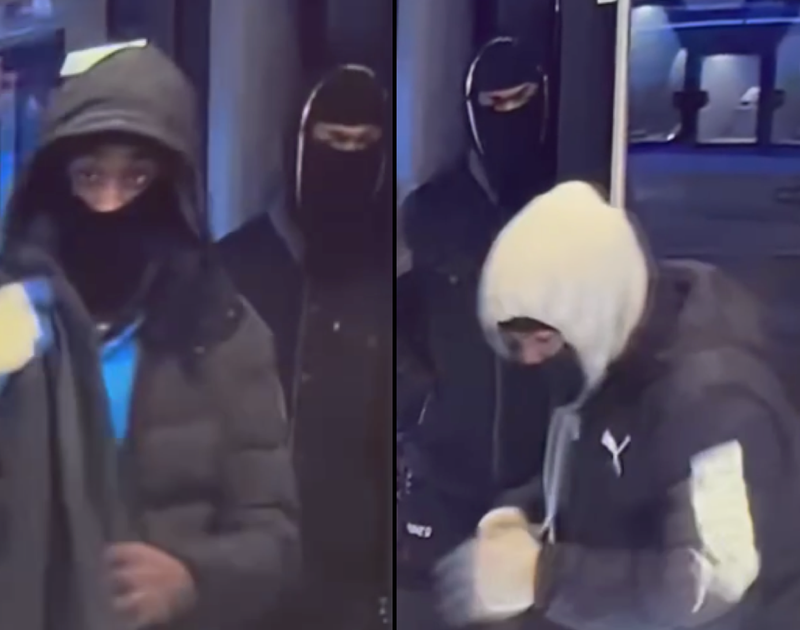 Video shows the three men staging the robbery over about 35 seconds Sunday