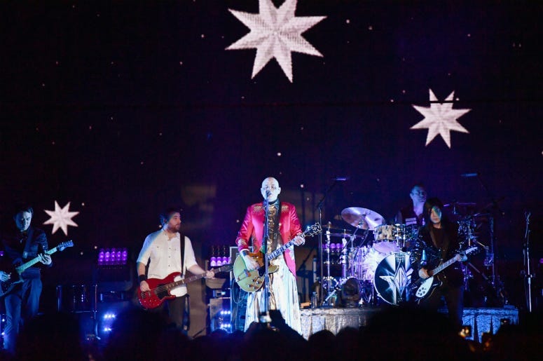 The Smashing Pumpkins performs on stage during the KROQ Absolut Almost Acoustic Christmas