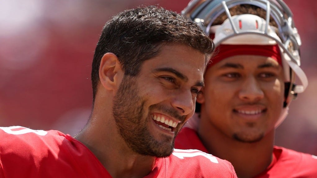 Jimmy Garoppolo, Trey Lance insist relationship hasn't changed in 2022