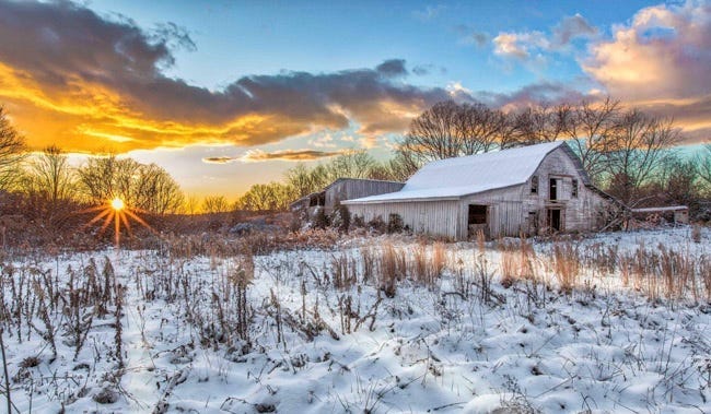 "Snow Barn,"  Friends of Lake Robinson photography winner.  Photo by Chip Sloan.