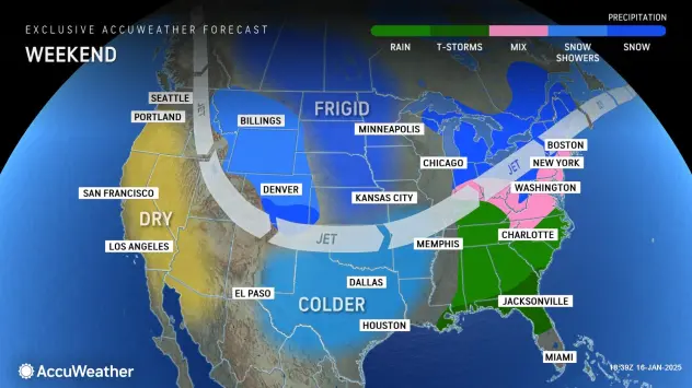 snow on the AccuWeather map