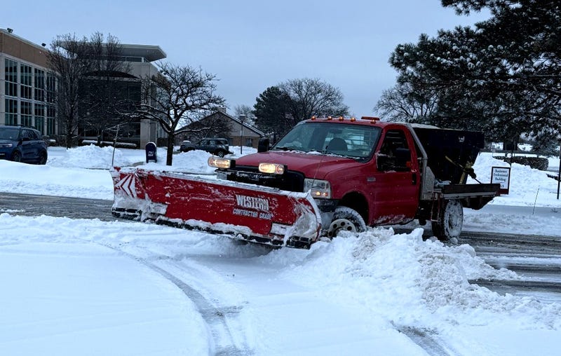 The snow plows are at work in Rochester the morning of Feb. 13, 2025.