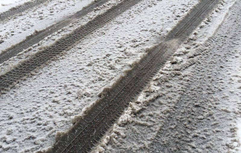 snow slush roads tire tracks